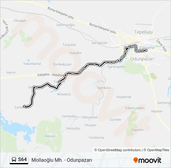 S64 Bus Line Map