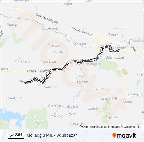 S64 bus Line Map