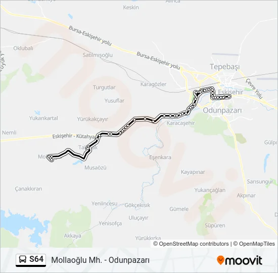 S64 Bus Line Map