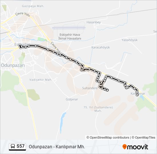 S57 bus Line Map