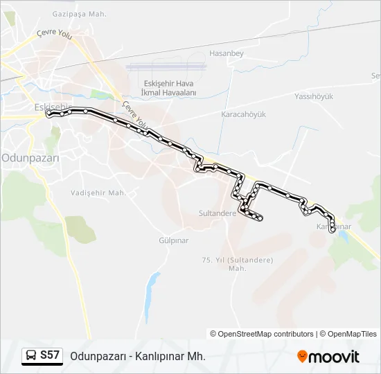 S57 Bus Line Map