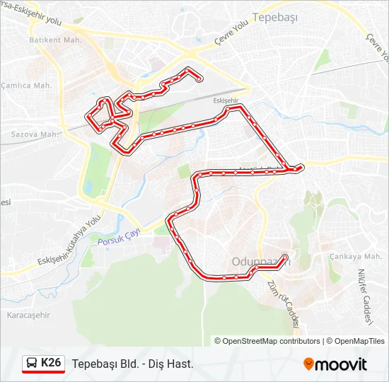 K26 Bus Line Map