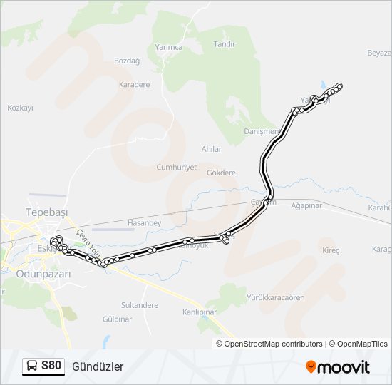 S80 bus Line Map