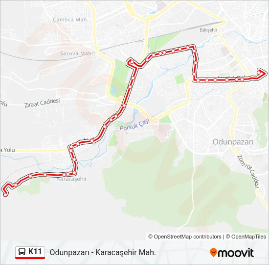 K11 Bus Line Map