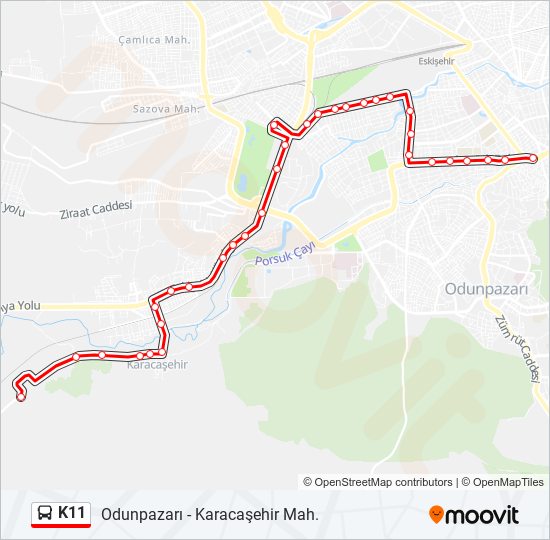 K11 bus Line Map