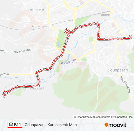 K11 Bus Line Map