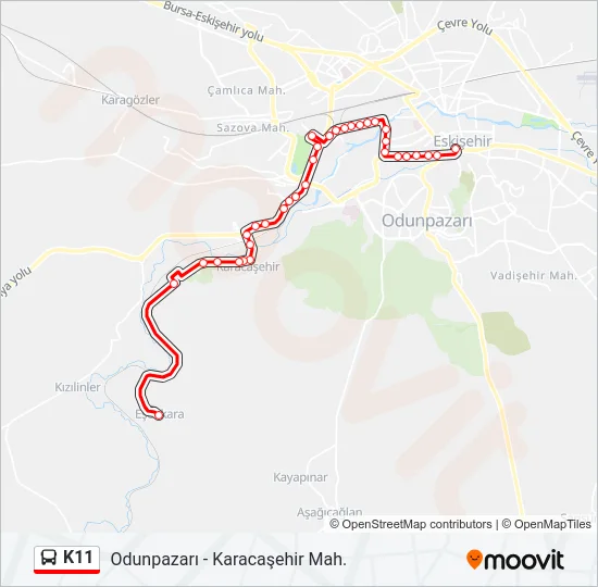 K11 Bus Line Map