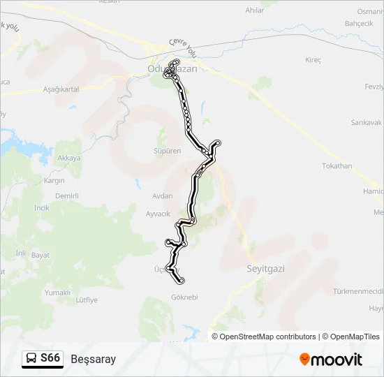 S66 Bus Line Map
