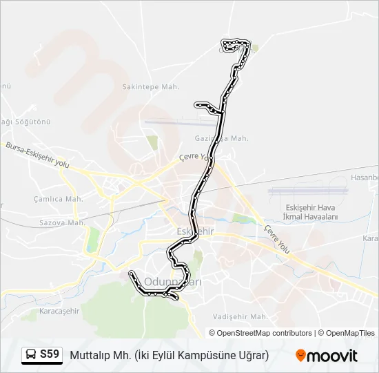 S59 Bus Line Map