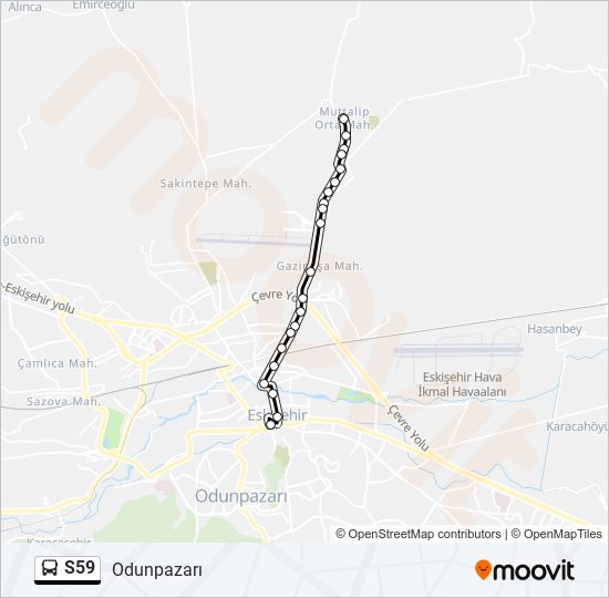 S59 bus Line Map