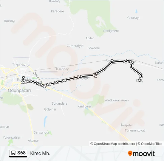 S68 Bus Line Map