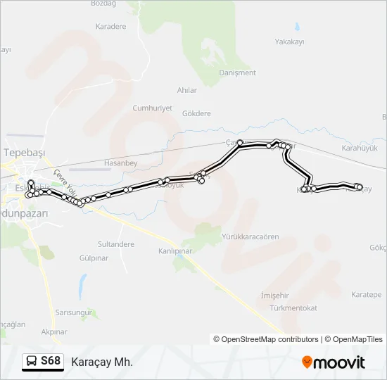S68 Bus Line Map