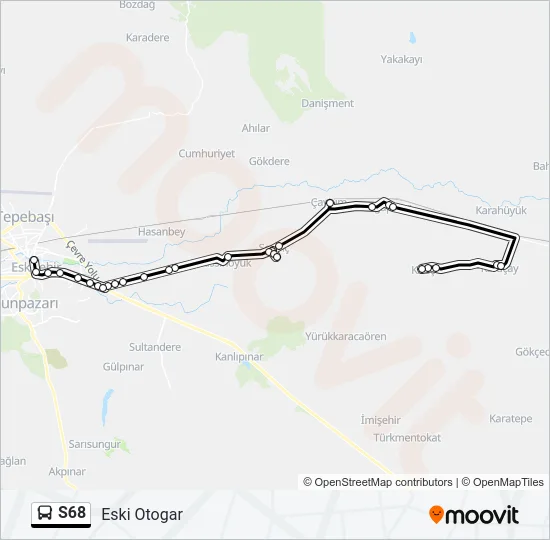 S68 Bus Line Map