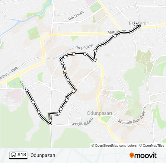 S18 Bus Line Map
