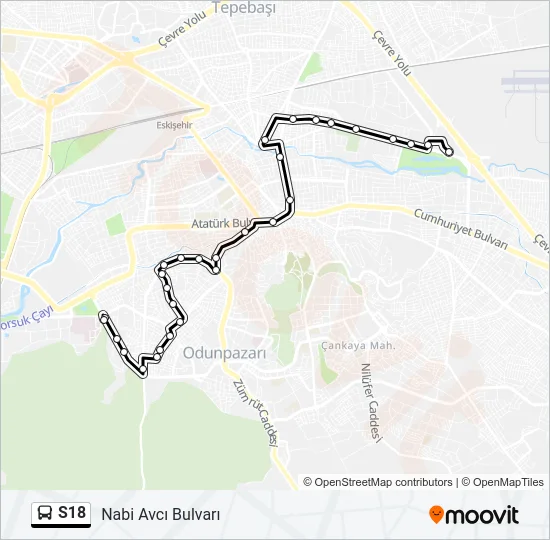 S18 Bus Line Map