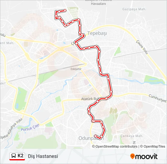 K2 Bus Line Map