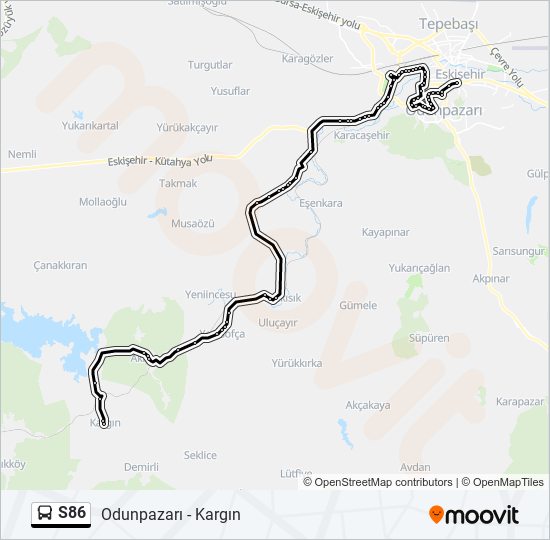 S86 bus Line Map