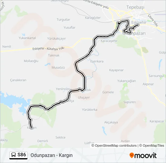 S86 Bus Line Map