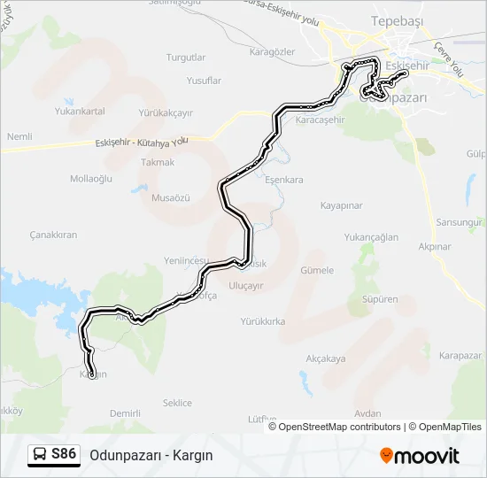 S86 Bus Line Map