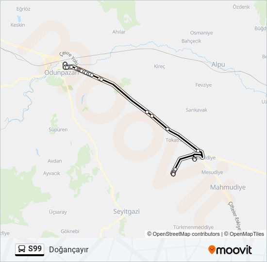 S99 bus Line Map