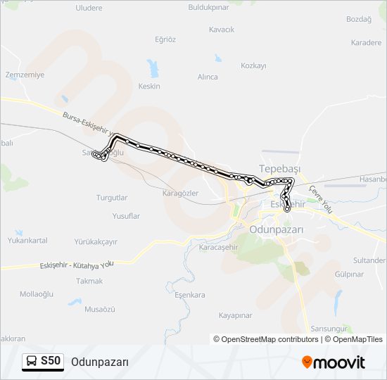 S50 bus Line Map