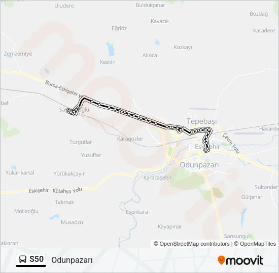 S50 Bus Line Map
