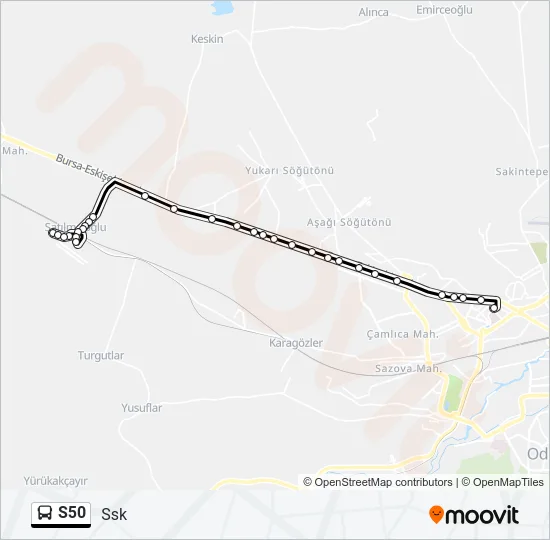 S50 Bus Line Map
