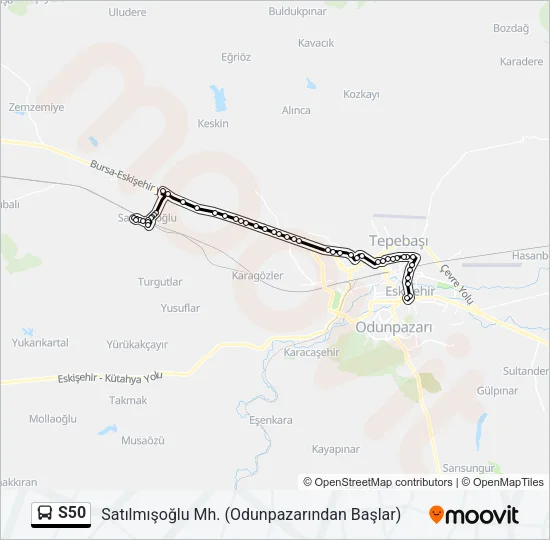 S50 Bus Line Map