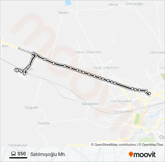 S50 Bus Line Map