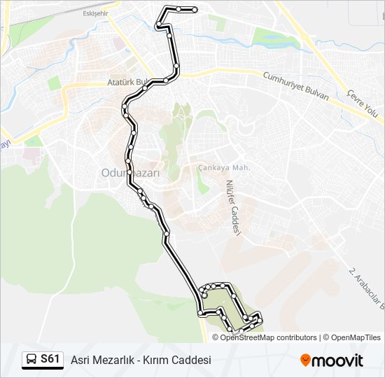 S61 bus Line Map