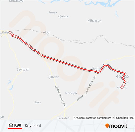 K90 bus Line Map