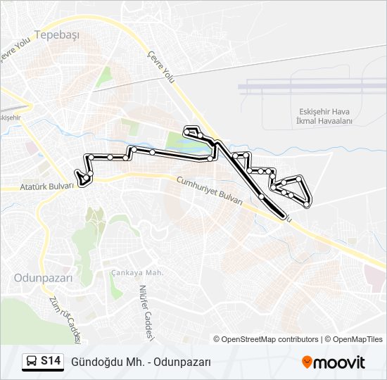S14 bus Line Map