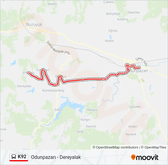 K92 Bus Line Map