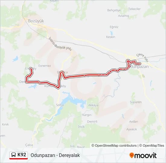 K92 Bus Line Map