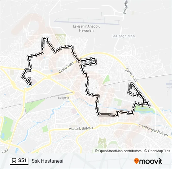 S51 Bus Line Map
