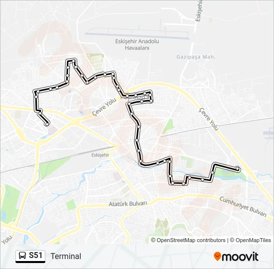 S51 Bus Line Map