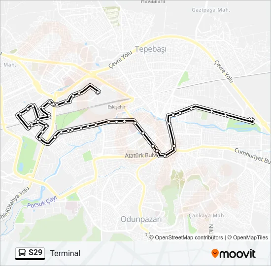 S29 Bus Line Map