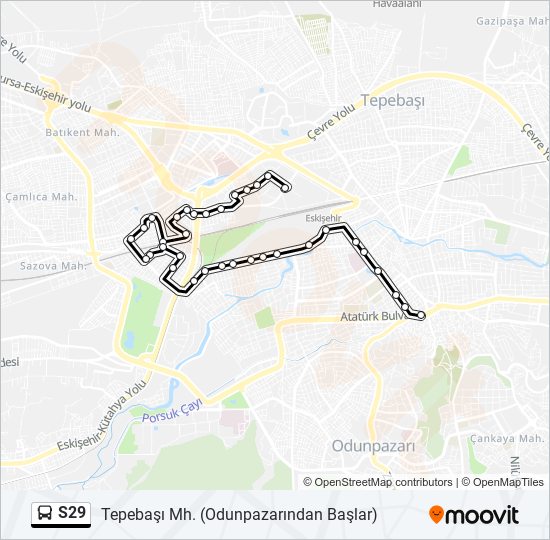 S29 bus Line Map