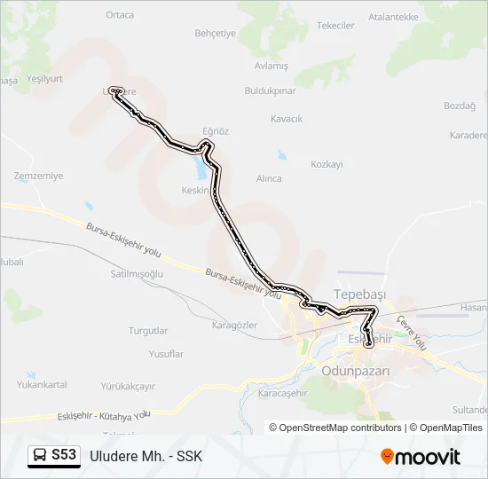 S53 Bus Line Map