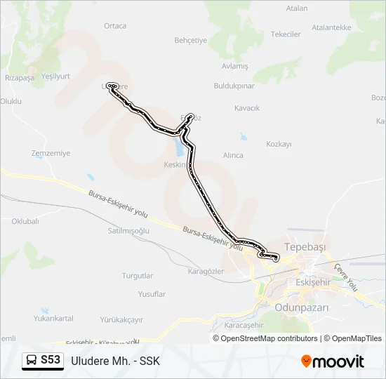 S53 Bus Line Map