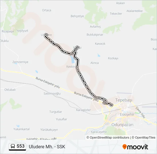 S53 Bus Line Map