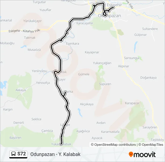 S72 Bus Line Map