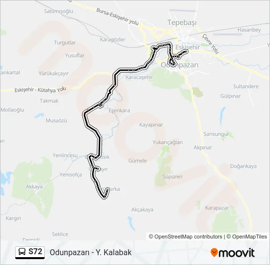 S72 Bus Line Map