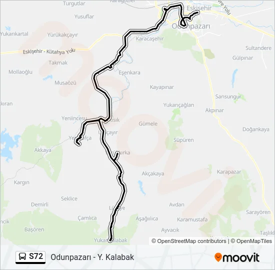 S72 Bus Line Map