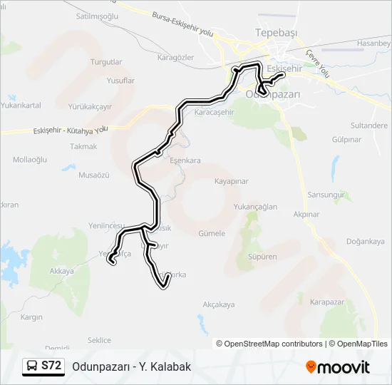 S72 Bus Line Map