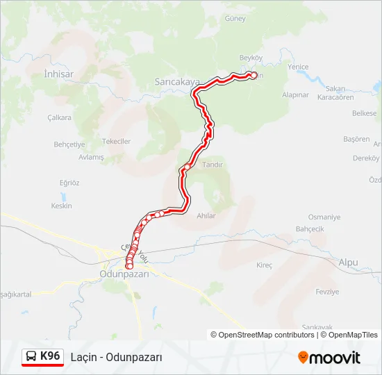 K96 Bus Line Map