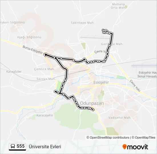 S55 Bus Line Map
