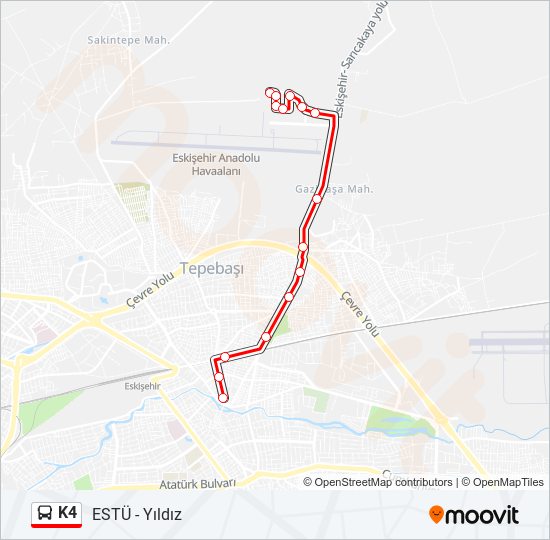 K4 bus Line Map