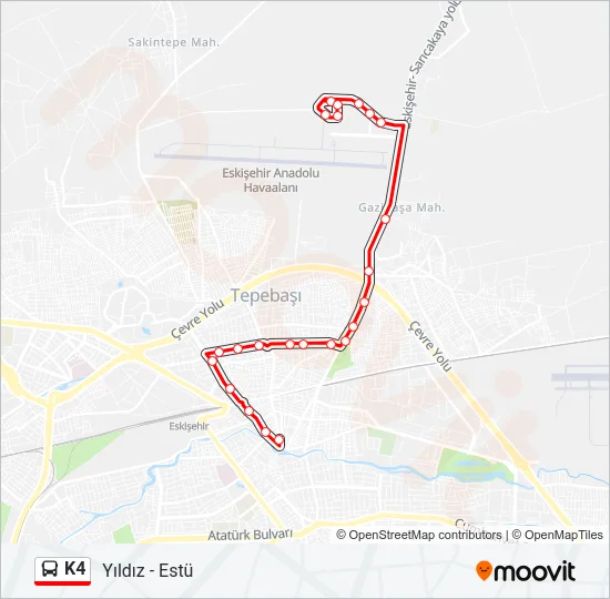 K4 Bus Line Map