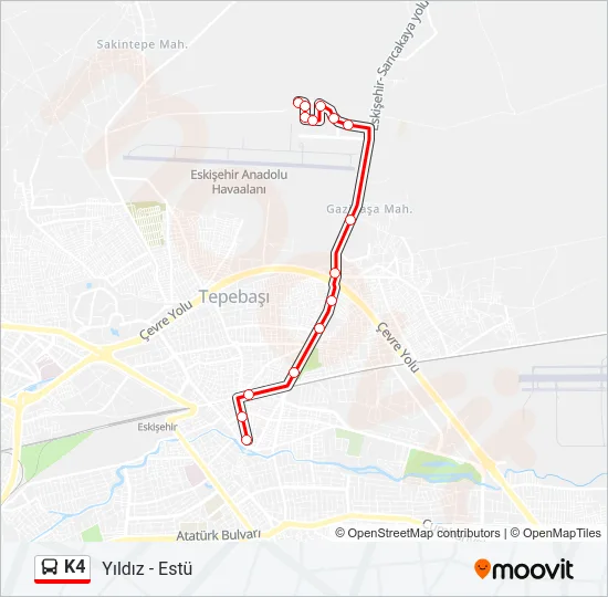 K4 Bus Line Map